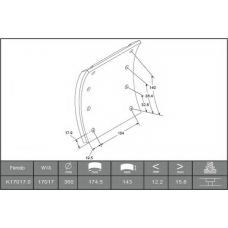 K17017.0-F3661 FERODO Комплект тормозных башмаков, барабанные тормоза