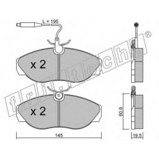 157.0 fri.tech. Комплект тормозных колодок, дисковый тормоз