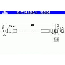 83.7715-0280.3 ATE Тормозной шланг