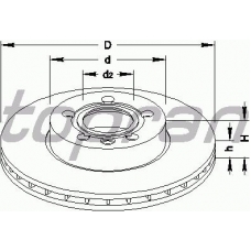 107 628 TOPRAN Тормозной диск