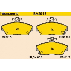 BA2012 BARUM Комплект тормозных колодок, дисковый тормоз