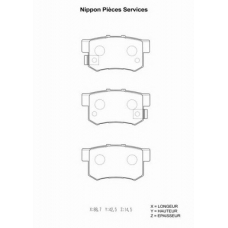 H361A10 NPS Комплект тормозных колодок, дисковый тормоз