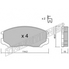 230.1 TRUSTING Комплект тормозных колодок, дисковый тормоз