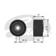 T42140 GATES Паразитный / ведущий ролик, зубчатый ремень