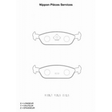 D361U00 NPS Комплект тормозных колодок, дисковый тормоз