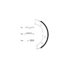 8DA 355 050-291 HELLA Комплект тормозных колодок, стояночная тормозная с