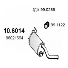 10.6014 ASSO Средний глушитель выхлопных газов