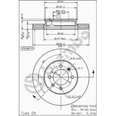 09.4959.10 BREMBO Тормозной диск