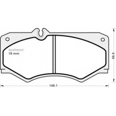 132 MGA Комплект тормозных колодок, дисковый тормоз