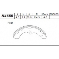 K4655 ASIMCO Комплект тормозных колодок
