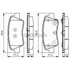 0 986 TB3 203 BOSCH Комплект тормозных колодок, дисковый тормоз
