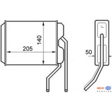 8FH 351 024-411 HELLA Теплообменник, отопление салона