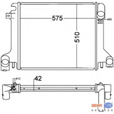8MK 376 758-021 HELLA Радиатор, охлаждение двигателя