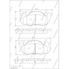 S360U17 NPS Комплект тормозных колодок, дисковый тормоз