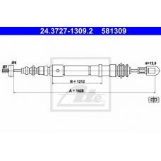 24.3727-1309.2 ATE Трос, стояночная тормозная система