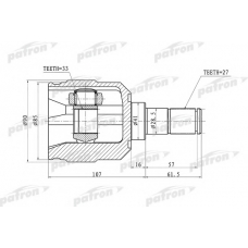 PCV1355 PATRON Шарнирный комплект, приводной вал