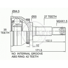 OJ-0187 InterParts Шарнирный комплект, приводной вал