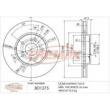 BD-1275 FREMAX Тормозной диск
