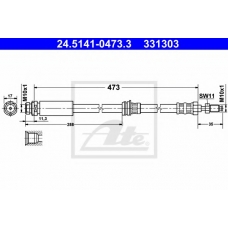 24.5141-0473.3 ATE Тормозной шланг