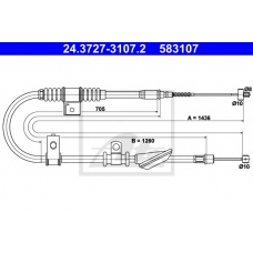 24.3727-3107.2 ATE Трос, стояночная тормозная система