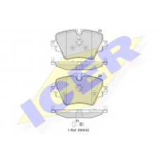 182216 ICER Комплект тормозных колодок, дисковый тормоз