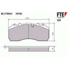 BL1766A4 FTE Комплект тормозных колодок, дисковый тормоз