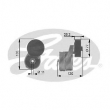 T38443 GATES Натяжной ролик, поликлиновой  ремень
