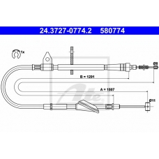 24.3727-0774.2 ATE Трос, стояночная тормозная система