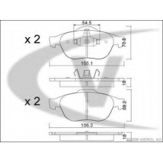 V46-0155 VEMO/VAICO Комплект тормозных колодок, дисковый тормоз