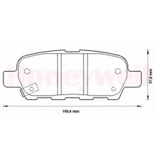 572501B BENDIX Комплект тормозных колодок, дисковый тормоз