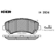 181834 ICER Комплект тормозных колодок, дисковый тормоз