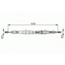 1 987 477 491 BOSCH Трос, стояночная тормозная система