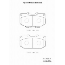S360U24 NPS Комплект тормозных колодок, дисковый тормоз