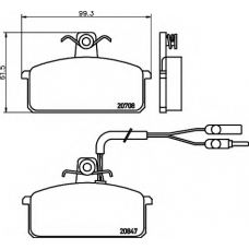 8DB 355 005-981 HELLA Комплект тормозных колодок, дисковый тормоз