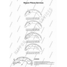 D350O03 NPS Комплект тормозных колодок