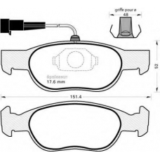 353 MGA Комплект тормозных колодок, дисковый тормоз