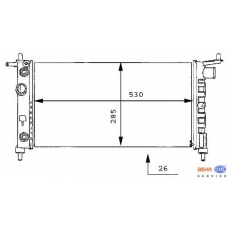 8MK 376 712-014 HELLA Радиатор, охлаждение двигателя