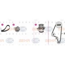 8MP 376 800-891 HELLA Водяной насос + комплект зубчатого ремня