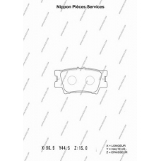 T361A33 NPS Комплект тормозных колодок, дисковый тормоз