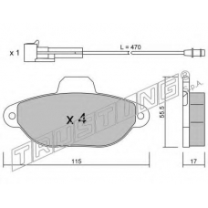 162.0 TRUSTING Комплект тормозных колодок, дисковый тормоз