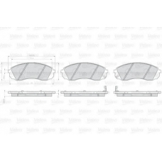 872597 VALEO Комплект тормозных колодок, дисковый тормоз