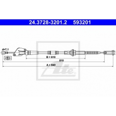 24.3728-3201.2 ATE Трос, управление сцеплением