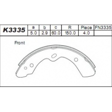 K3335 ASIMCO Комплект тормозных колодок