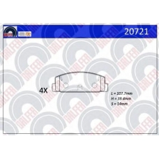 20721 GALFER Комплект тормозных колодок, дисковый тормоз