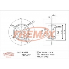 BD-5637 FREMAX Тормозной диск