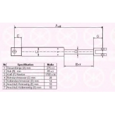 35267120 KLOKKERHOLM Газовая пружина, крышка багажник