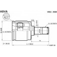 HNIU-5028 ASVA Шарнирный комплект, приводной вал