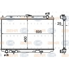 8MK 376 790-291 HELLA Радиатор, охлаждение двигателя
