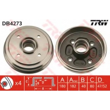 DB4273 TRW Тормозной барабан