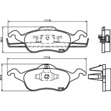 8DB 355 008-621 HELLA Комплект тормозных колодок, дисковый тормоз